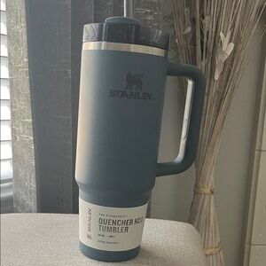 Stanley Quencher Tumbler - Slate Blue with Silver Trim
